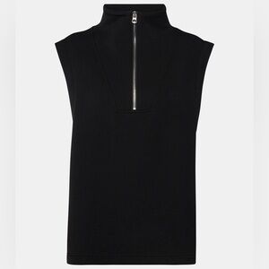 Varley Black Sleeveless Zip-Up Top M